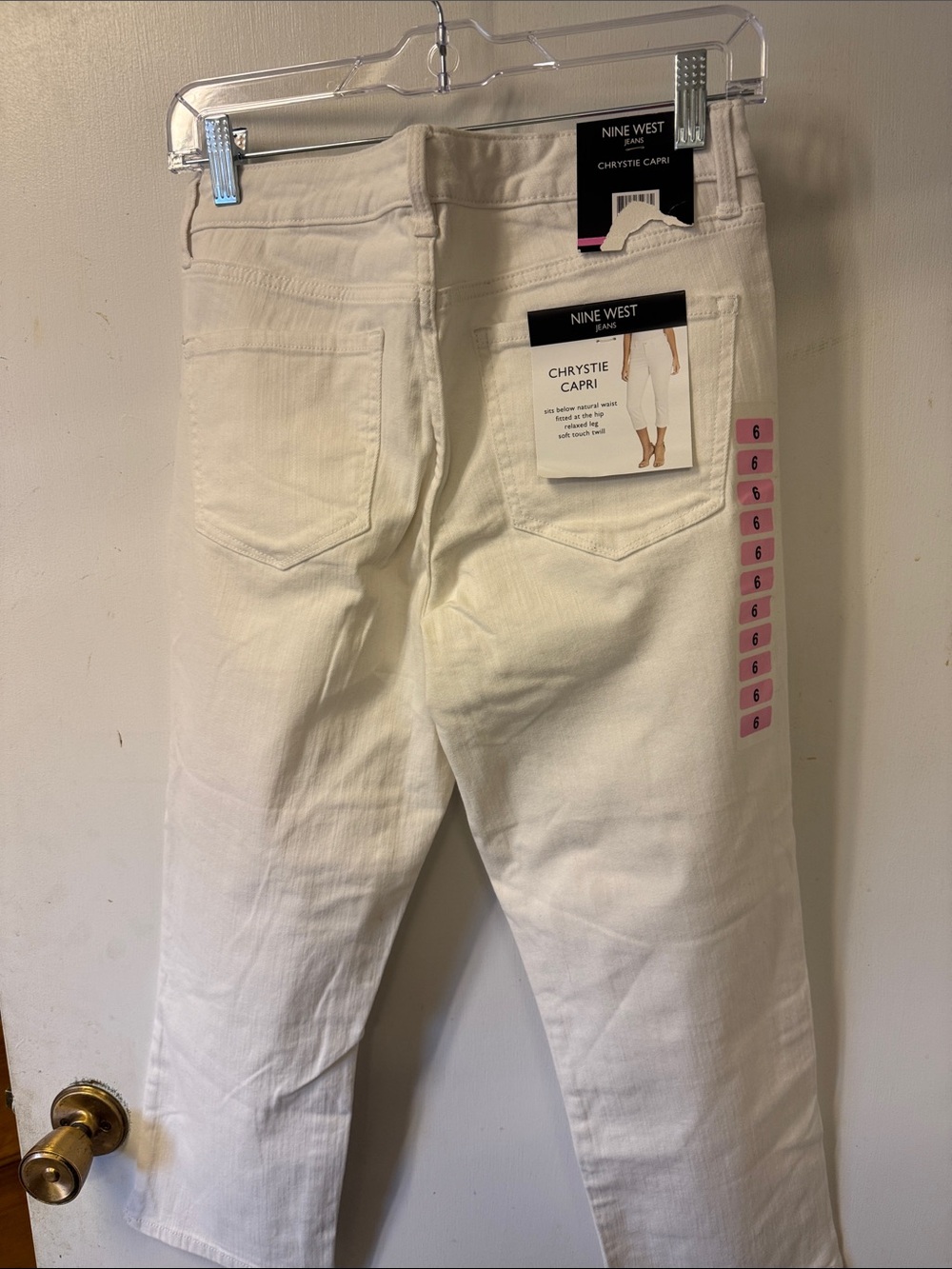 Nine West White Chrystie Capri Cropped Jeans